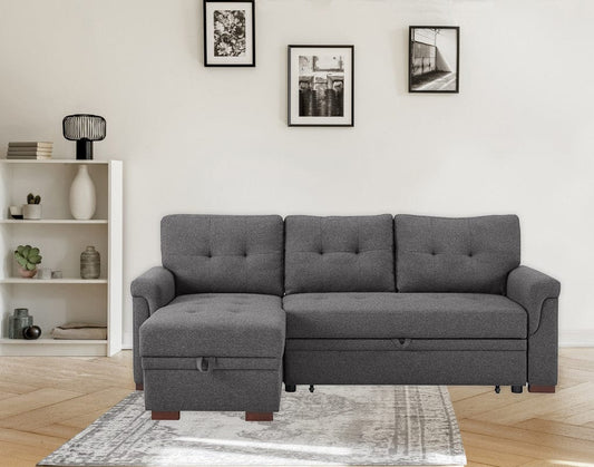 1st Choice Furniture Direct Sectional 1st Choice Dark Gray Reversible Sleeper Sectional w/ Storage Chaise