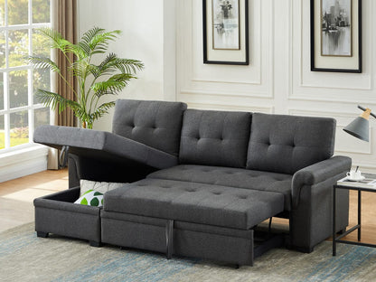1st Choice Furniture Direct Sectional 1st Choice Dark Gray Reversible Sleeper Sectional w/ Storage Chaise