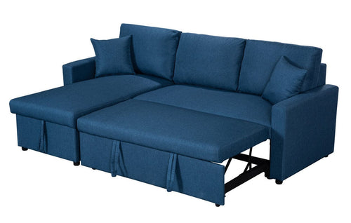 1st Choice Furniture Direct Sectional Sofa 1st Choice Blue Linen Reversible Sleeper Sectional with Storage