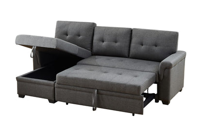 1st Choice Furniture Direct Sectional Sofa 1st Choice Dark Gray Reversible Sleeper Sectional with Storage Chaise