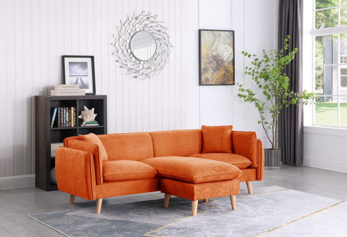1st Choice Furniture Direct Sectional Sofa 1st Choice Modern Orange Fabric Sectional Sofa with Chaise