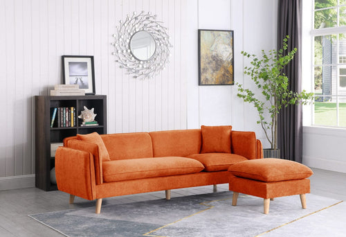 1st Choice Furniture Direct Sectional Sofa 1st Choice Modern Orange Fabric Sectional Sofa with Chaise
