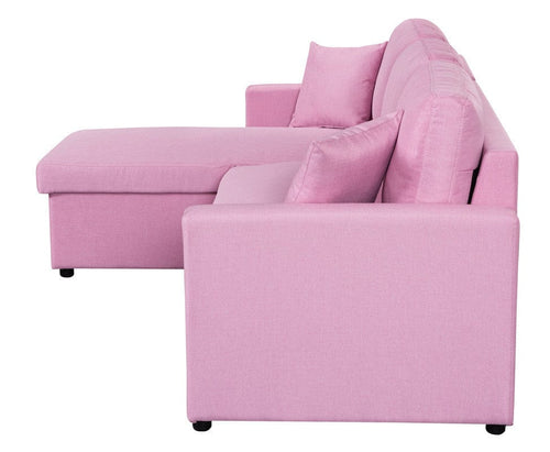 1st Choice Furniture Direct Sectional Sofa 1st Choice Paisley Pink Linen Reversible Sleeper Sofa with Chaise