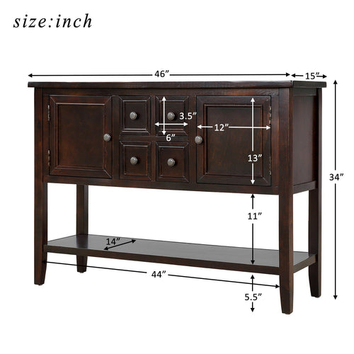 1st Choice Furniture Direct Sideboard 1st Choice Espresso Buffet Sideboard with Bottom Shelf