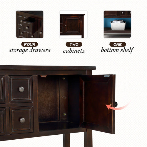 1st Choice Furniture Direct Sideboard 1st Choice Espresso Buffet Sideboard with Bottom Shelf