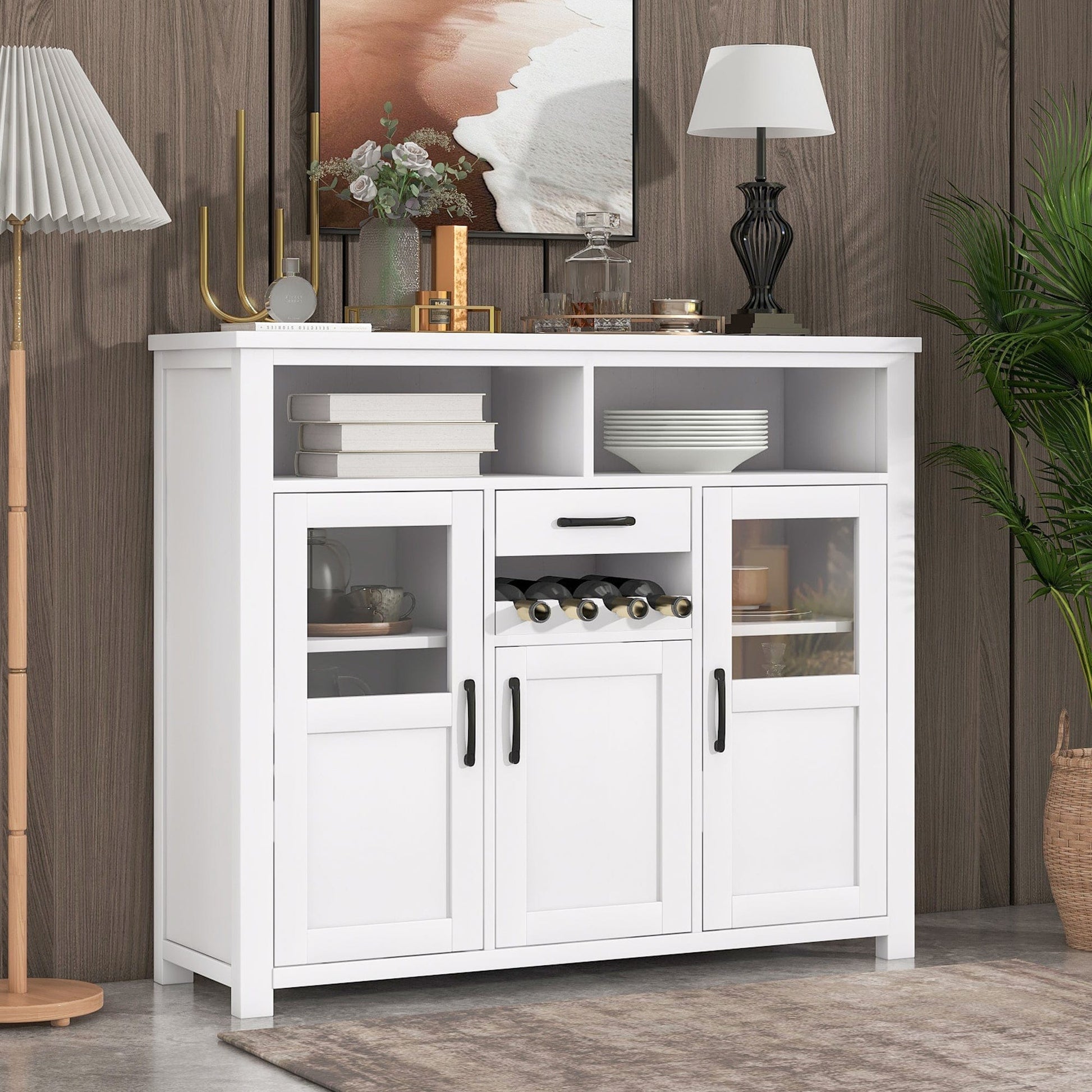 1st Choice Furniture Direct Sideboard 1st Choice Retro Sideboard with Wine Rack and Adjustable Shelves