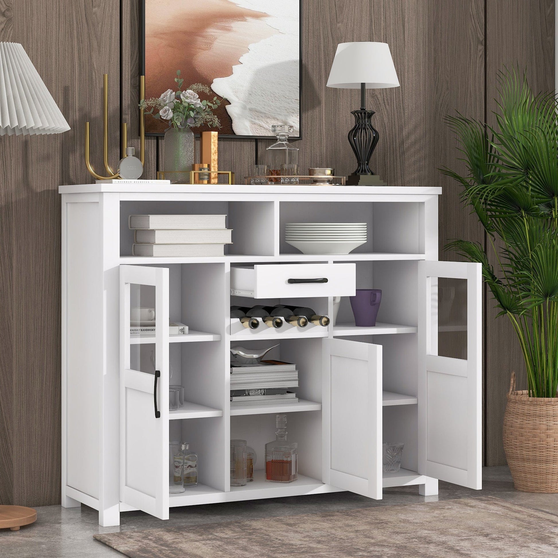 1st Choice Furniture Direct Sideboard 1st Choice Retro Sideboard with Wine Rack and Adjustable Shelves