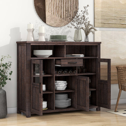 1st Choice Furniture Direct Sideboard 1st Choice Vintage Style Espresso Sideboard with Wine Rack and Drawer