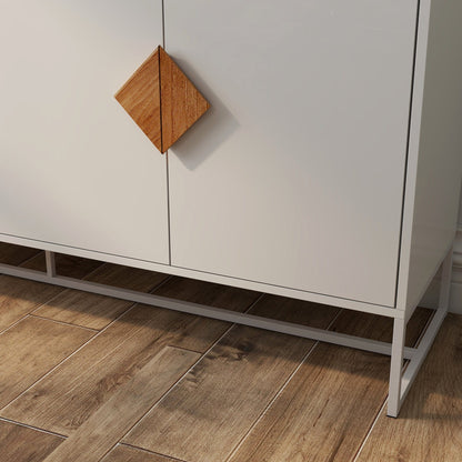 1st Choice Furniture Direct Sideboard 1st Choice White Double Storage Solid Wood Sideboard with 4 Doors