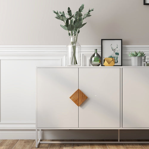 1st Choice Furniture Direct Sideboard 1st Choice White Double Storage Solid Wood Sideboard with 4 Doors