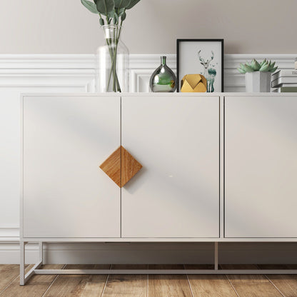 1st Choice Furniture Direct Sideboard 1st Choice White Double Storage Solid Wood Sideboard with 4 Doors