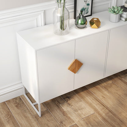 1st Choice Furniture Direct Sideboard 1st Choice White Double Storage Solid Wood Sideboard with 4 Doors