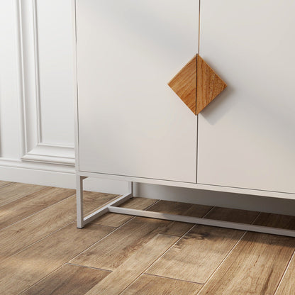 1st Choice Furniture Direct Sideboard 1st Choice White Double Storage Solid Wood Sideboard with 4 Doors