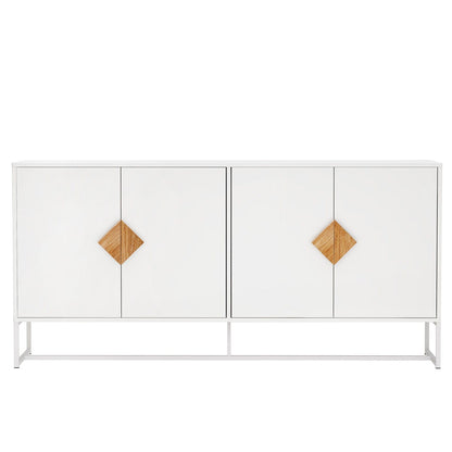 1st Choice Furniture Direct Sideboard 1st Choice White Double Storage Solid Wood Sideboard with 4 Doors