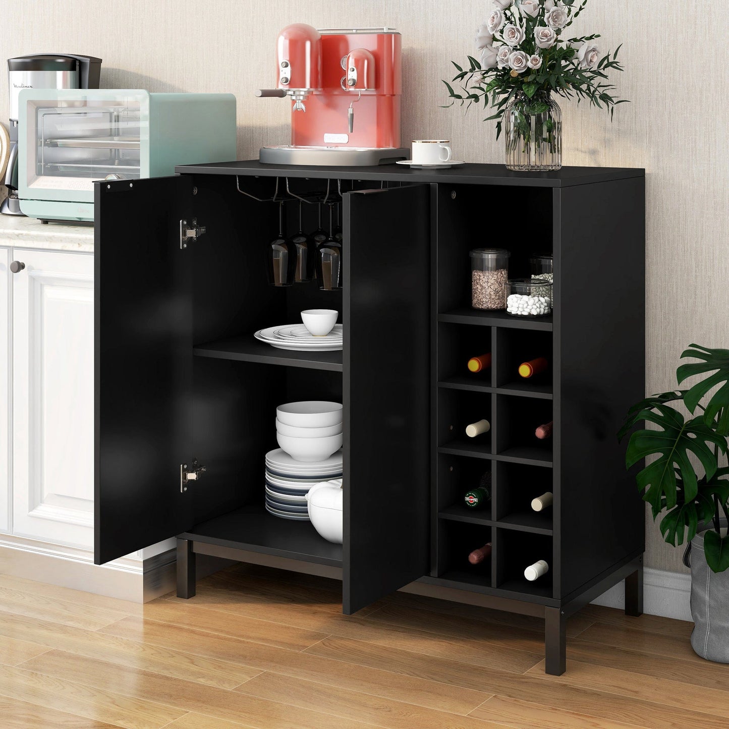 1st Choice Furniture Direct sideboards and Buffets 1st Choice Sideboards & Buffets Cabinet Wine Racks Server in Black