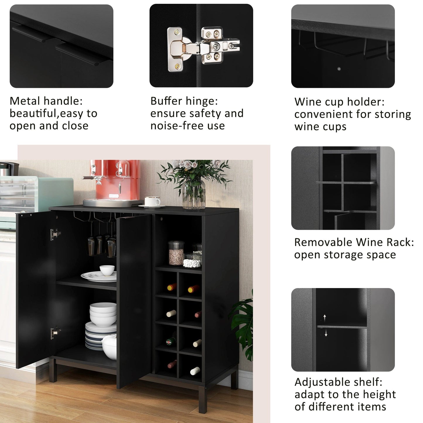 1st Choice Furniture Direct sideboards and Buffets 1st Choice Sideboards & Buffets Cabinet Wine Racks Server in Black