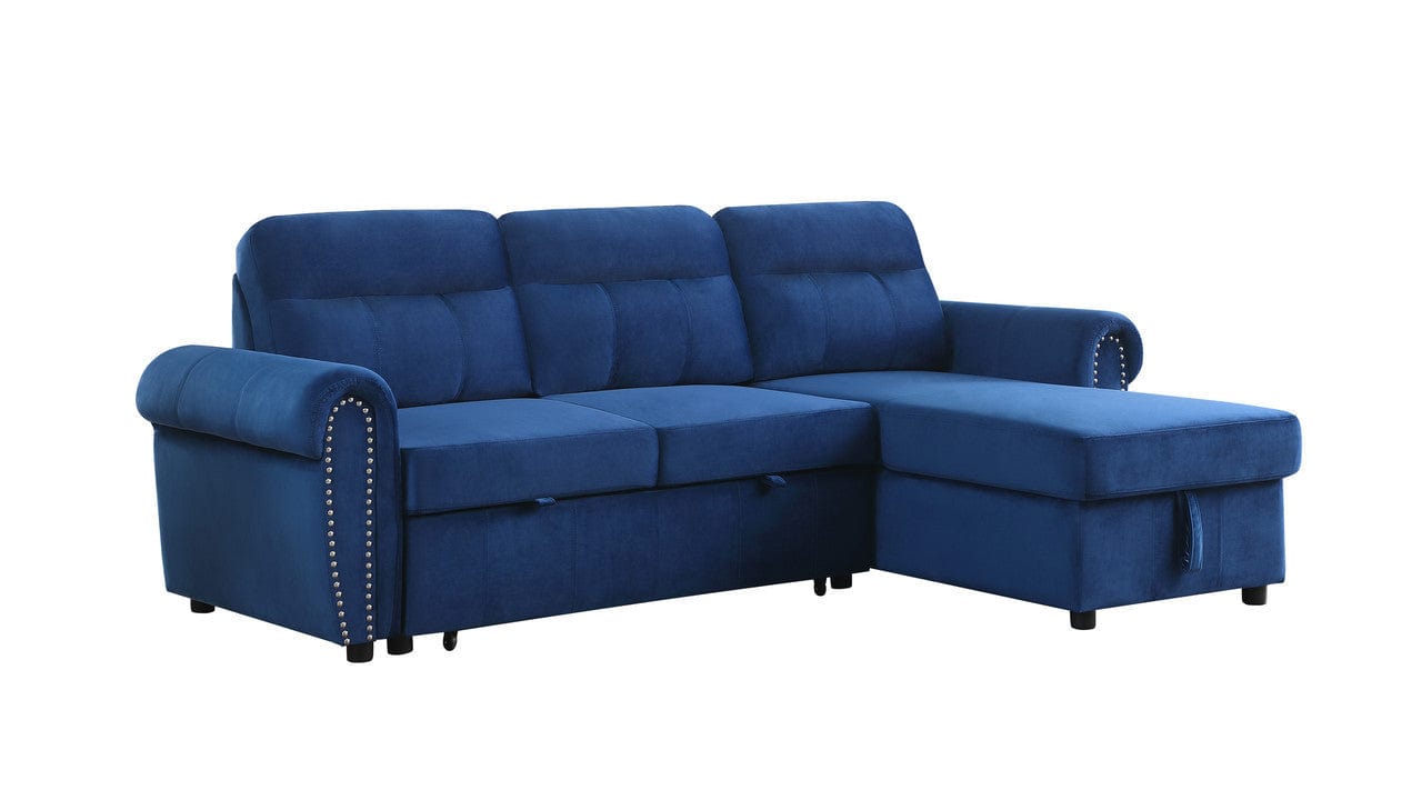 1st Choice Furniture Direct Sleeper Sofa 1st Choice Ashton Blue Velvet Reversible Sleeper Sofa Sectional