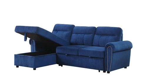 1st Choice Furniture Direct Sleeper Sofa 1st Choice Ashton Blue Velvet Reversible Sleeper Sofa Sectional
