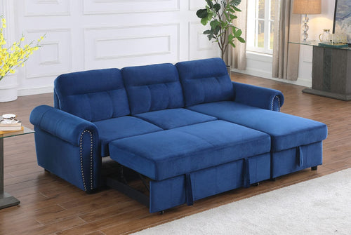 1st Choice Furniture Direct Sleeper Sofa 1st Choice Ashton Blue Velvet Reversible Sleeper Sofa Sectional