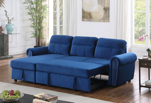 1st Choice Furniture Direct Sleeper Sofa 1st Choice Ashton Blue Velvet Reversible Sleeper Sofa Sectional