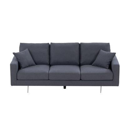 1st Choice Furniture Direct Sofa 1s Choice Contemporary Grey Three-Seat Sofa with Two Pillows