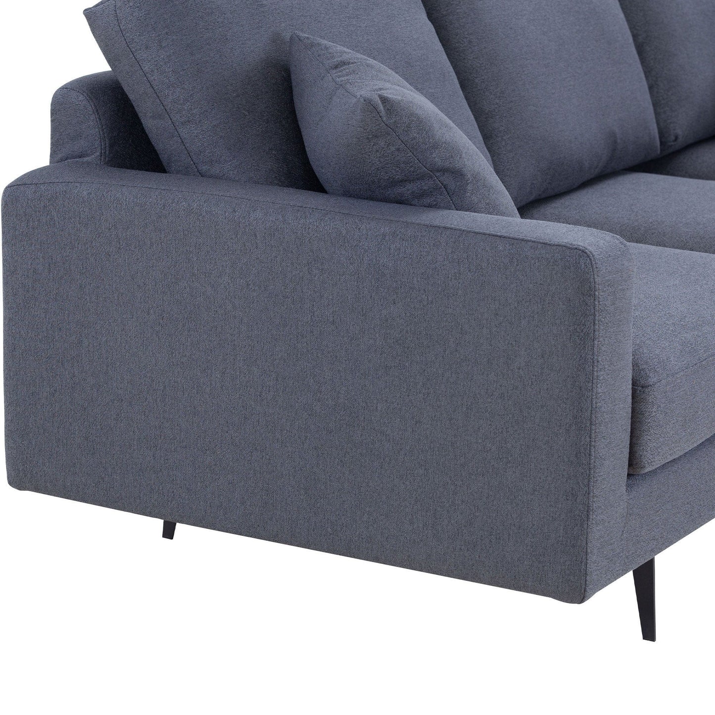 1st Choice Furniture Direct Sofa 1s Choice Contemporary Grey Three-Seat Sofa with Two Pillows