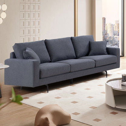 1st Choice Furniture Direct Sofa 1s Choice Contemporary Grey Three-Seat Sofa with Two Pillows