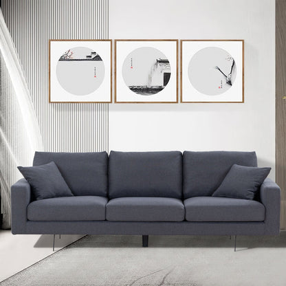 1st Choice Furniture Direct Sofa 1s Choice Contemporary Grey Three-Seat Sofa with Two Pillows