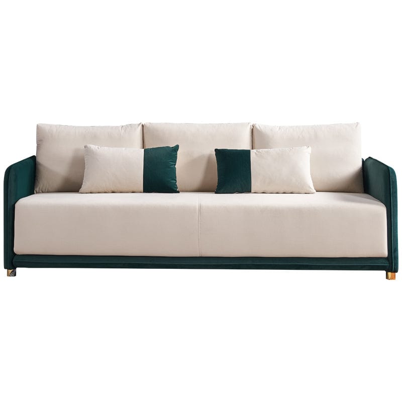 1st Choice Furniture Direct Sofa 1st Choice Contemporary Beige and Green Velvet Sofa