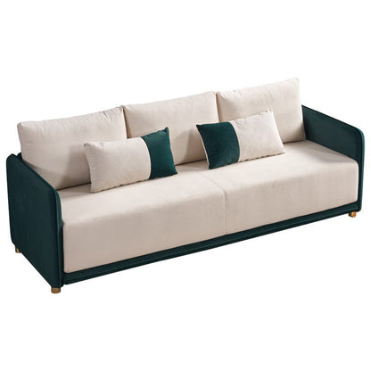 1st Choice Furniture Direct Sofa 1st Choice Contemporary Beige and Green Velvet Sofa