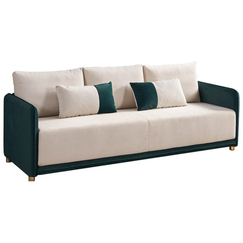 1st Choice Furniture Direct Sofa 1st Choice Contemporary Beige and Green Velvet Sofa