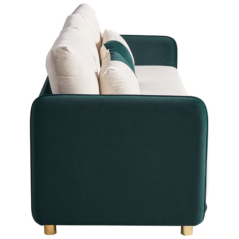 1st Choice Furniture Direct Sofa 1st Choice Contemporary Beige and Green Velvet Sofa