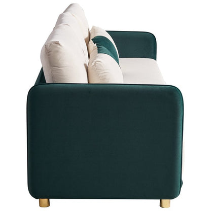 1st Choice Furniture Direct Sofa 1st Choice Contemporary Beige and Green Velvet Sofa