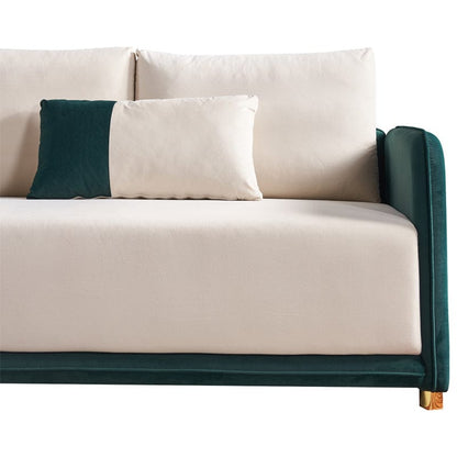 1st Choice Furniture Direct Sofa 1st Choice Contemporary Beige and Green Velvet Sofa