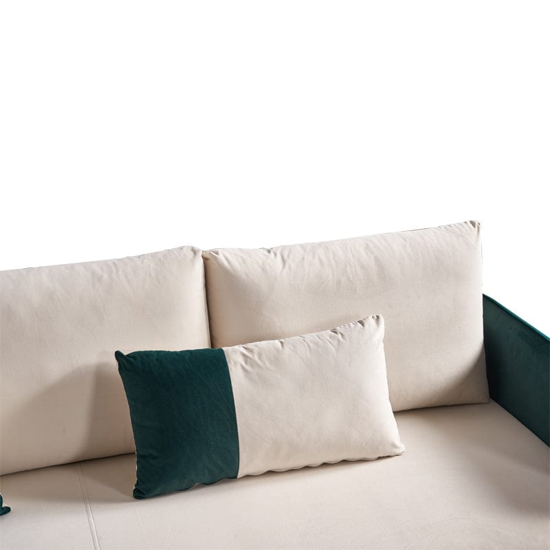 1st Choice Furniture Direct Sofa 1st Choice Contemporary Beige and Green Velvet Sofa