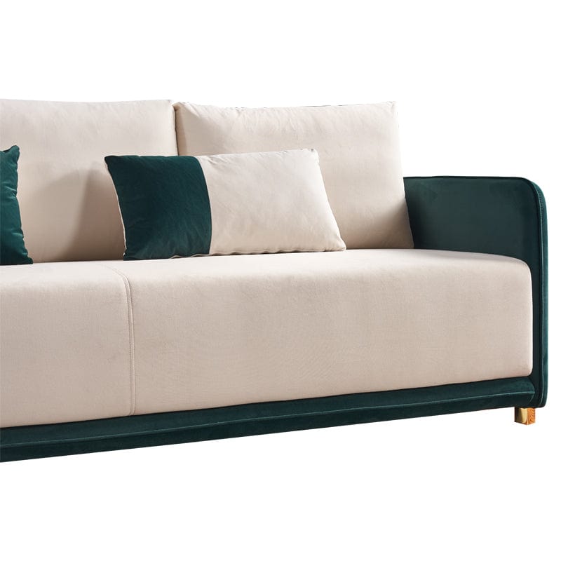 1st Choice Furniture Direct Sofa 1st Choice Contemporary Beige and Green Velvet Sofa