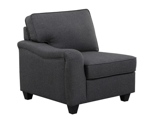 1st Choice Furniture Direct Sofa 1st Choice Dark Gray Linen 5 Seater Sofa and Ottoman