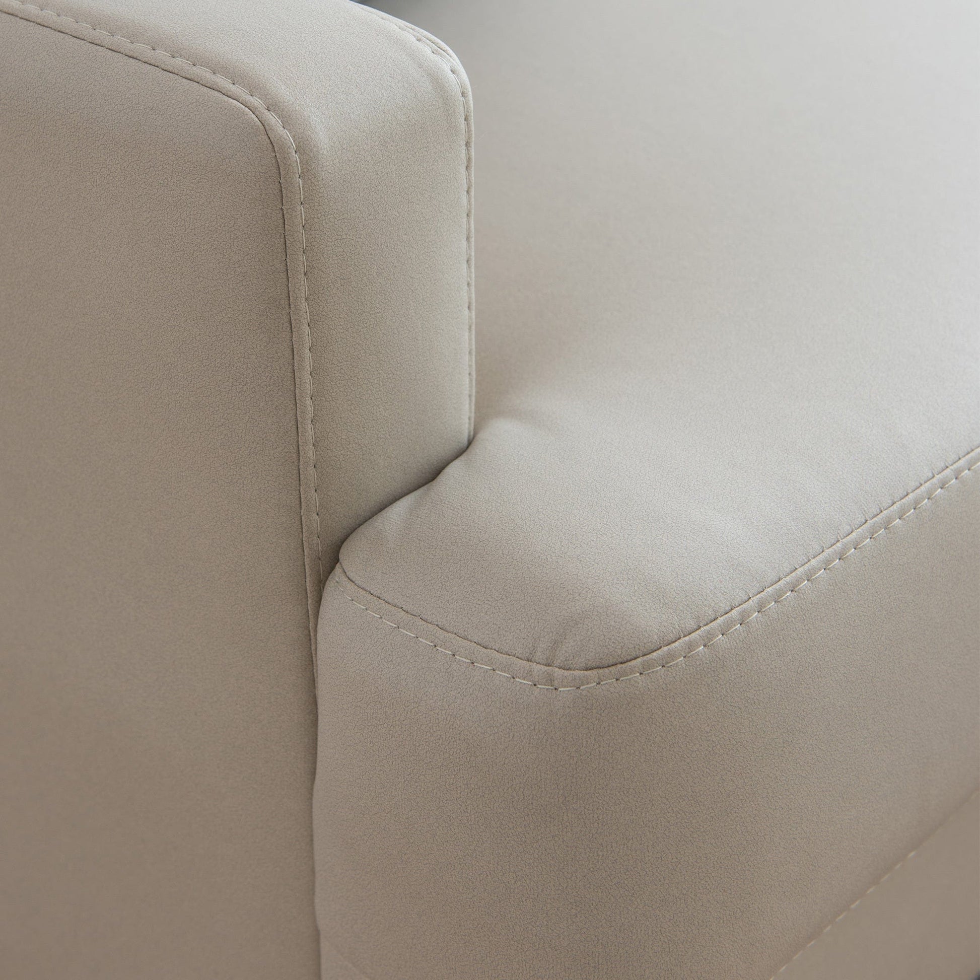 1st Choice Furniture Direct Sofa 1st Choice L-Shaped Corner leather Sofa w/Pillows in Beige Finish