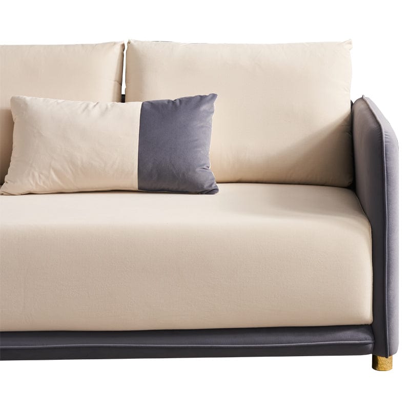 1st Choice Furniture Direct Sofa 1st Choice Modern Beige & Grey Velvet Sofa