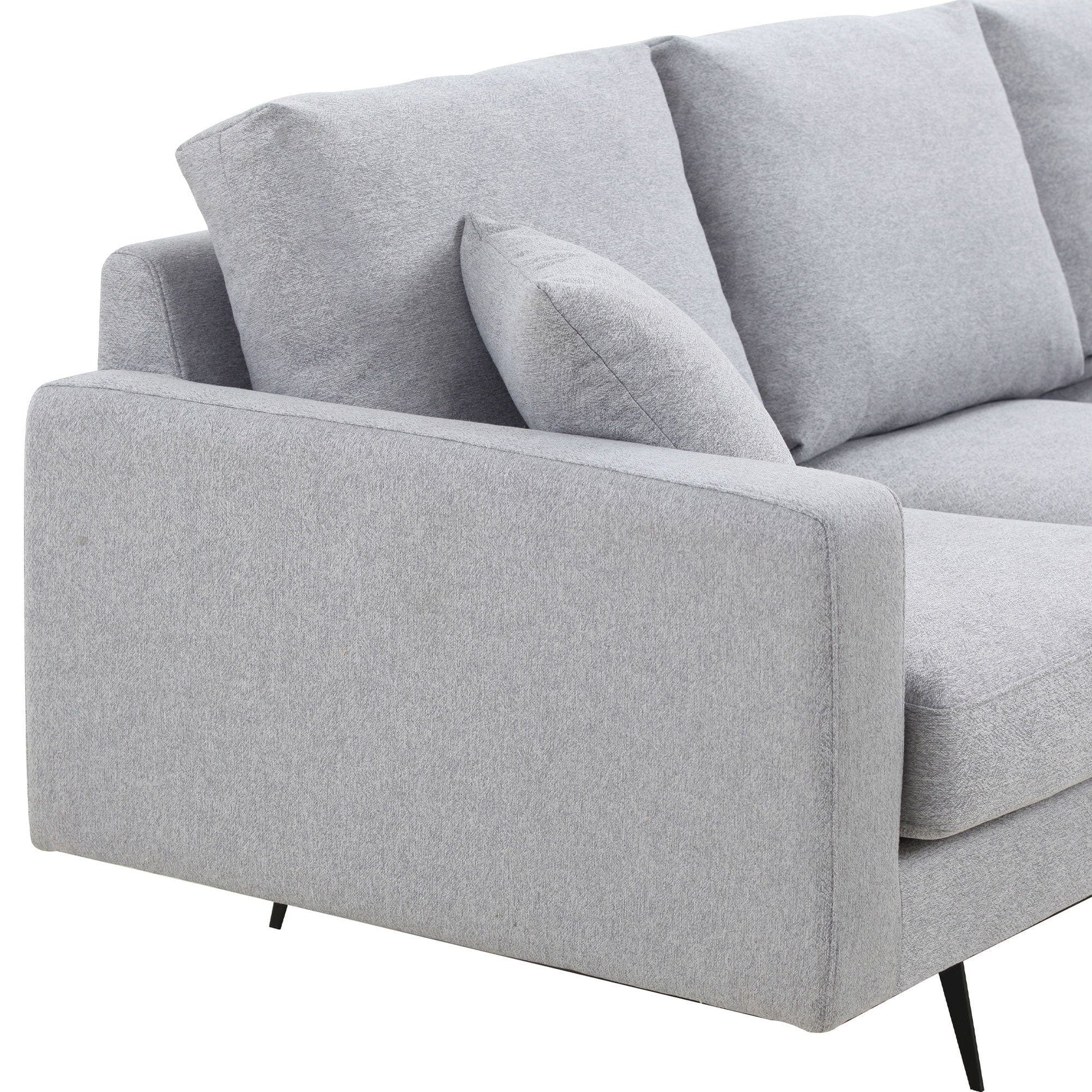 1st Choice Furniture Direct Sofa 1st Choice Modern Three Seat Sofa Couch in Light Grey with Pillow