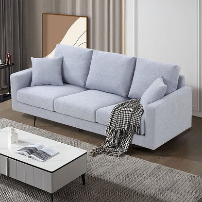 1st Choice Furniture Direct Sofa 1st Choice Modern Three Seat Sofa Couch in Light Grey with Pillow