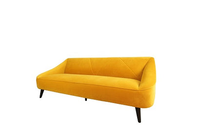1st Choice Furniture Direct Sofa 1st Choice Modern Trend-Setting Velvet Sofa in Maize Yellow Finish