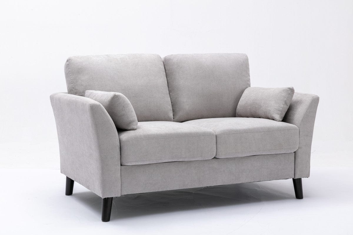 1st Choice Furniture Direct Sofa & Loveseat 1st Choice  Light Gray Velvet Fabric Sofa Loveseat Set