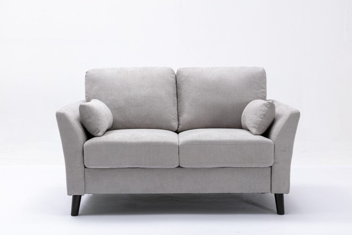 1st Choice Furniture Direct Sofa & Loveseat 1st Choice  Light Gray Velvet Fabric Sofa Loveseat Set