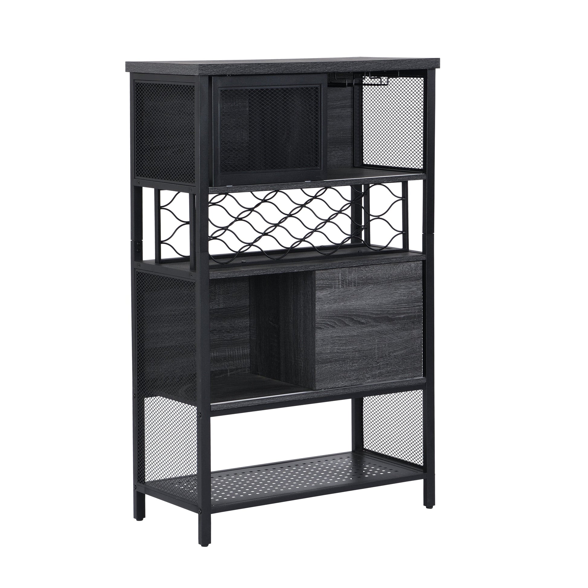 1st Choice Furniture Direct Storage Cabinet 1st Choice Elegant Metal Wood Bar Cabinet with Wine Rack and Holder