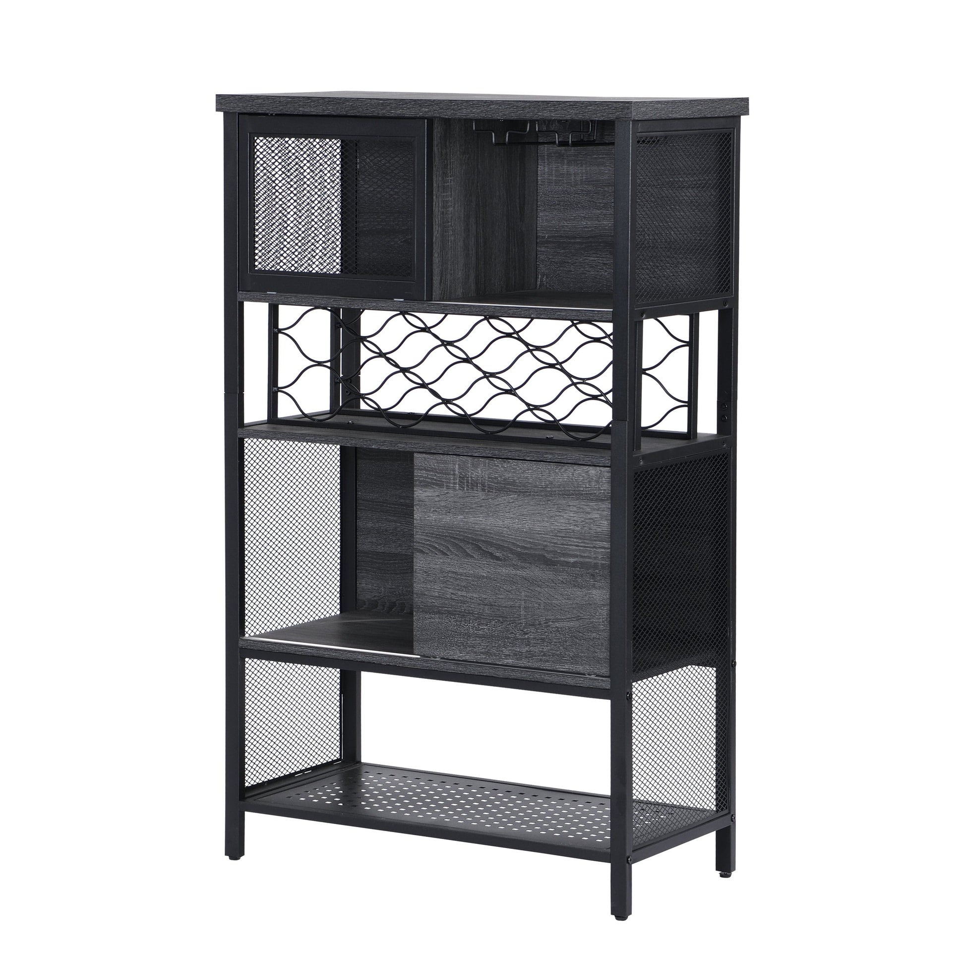 1st Choice Furniture Direct Storage Cabinet 1st Choice Elegant Metal Wood Bar Cabinet with Wine Rack and Holder