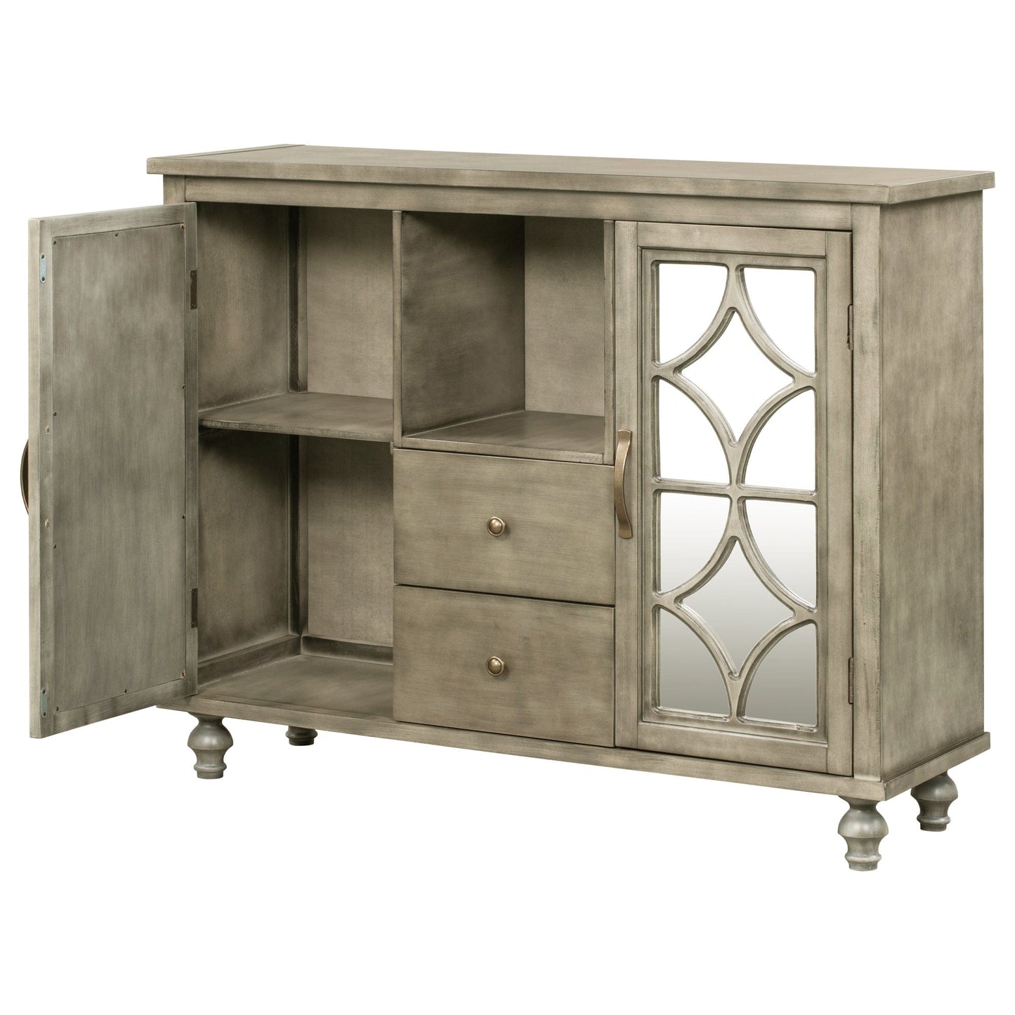 1st Choice Furniture Direct Storage Cabinet 1st Choice Modern Accent Wooden Cabinet in Antique Dark Grey Finish