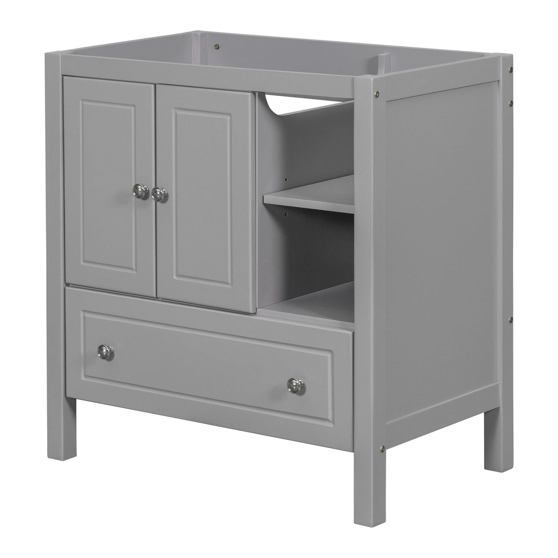 1st Choice Furniture Direct Storage Cabinet 1st Choice Modern Bathroom Cabinet in Grey Finish (Vanity Base Only)
