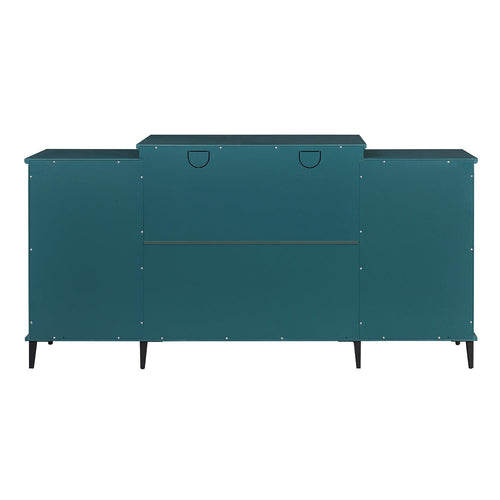1st Choice Furniture Direct Storage Cabinet 1st Choice Multifunctional Storage Cabinet in Teal Blue w/ Glass Door