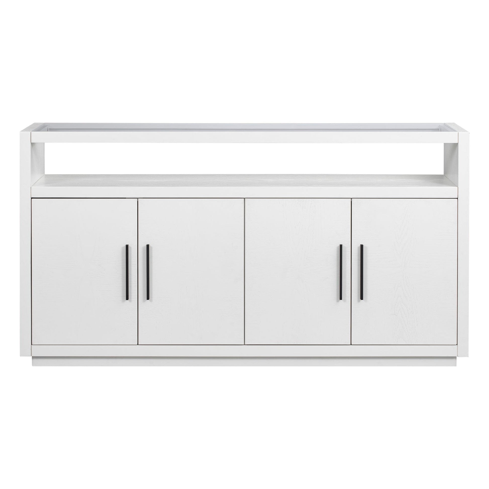 1st Choice Furniture Direct Storage Cabinet 1st Choice Stylish Wooden Storage Cabinet w/ Glass Top & 4 Metal Handles